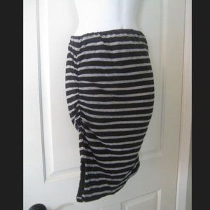 NEW NWT SUNDRY BLACK & GRAY STRIPE TUBE TOP SKIRT SIZE 1 SMALL